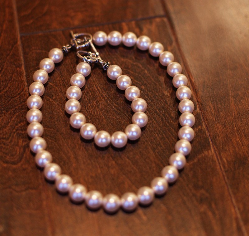 Swarovski Pearl Necklace/Bracelet Set